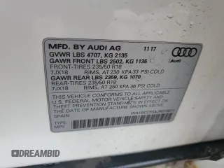 2018 Audi Q3 Premium with VIN WA1BCCFSXJR019611, listed as a Copart auction lot 55286305 with 108,898 mi miles and Salvage title. Bid and sale history available at DreamBid. Image 13.