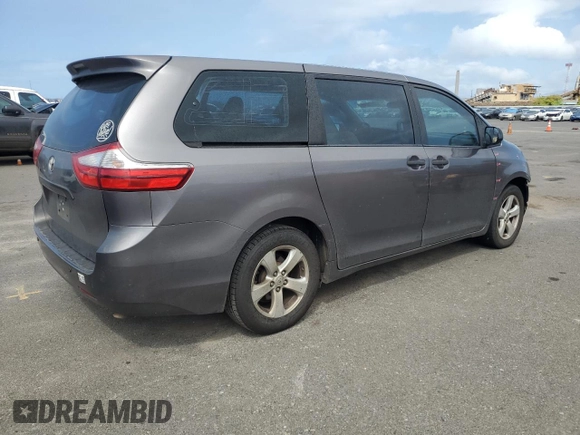 2015 Toyota Sienna L with VIN 5TDZK3DC0FS528361, listed as a Copart auction lot 48076245 with 167,079 mi miles and Salvage Title. Bid and sale history available at DreamBid. Image 3.