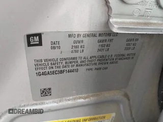 2011 Buick LaCrosse CX with VIN 1G4GA5EC3BF144410, listed as a IAAI auction lot 41905533 with 117,940 mi miles. Bid and sale history available at carsss.com. Image 9.