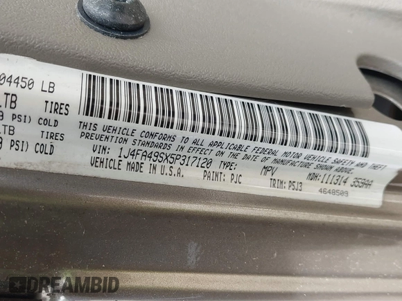 2005 Jeep Wrangler Sport with VIN 1J4FA49SX5P317120, listed as a IAAI auction lot 42677397 with 71,403 mi miles and . Bid and sale history available at DreamBid. Image 9.