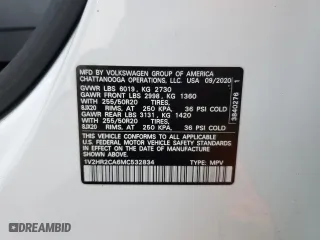 2021 Volkswagen Atlas 3.6L V6 SE w/Technology with VIN 1V2HR2CA6MC532834, listed as a Copart auction lot 48243785 with 95,387 mi miles and Salvage Title. Bid and sale history available at carsss.com. Image 14.