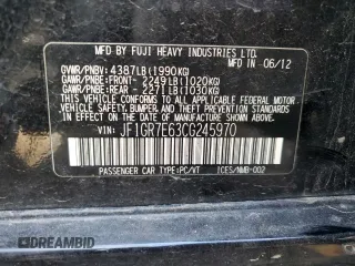 2012 Subaru WRX WRX Limited with VIN JF1GR7E63CG245970, listed as a Copart auction lot 83521964 with 154,612 mi miles and Salvage title. Bid and sale history available at DreamBid. Image 12.