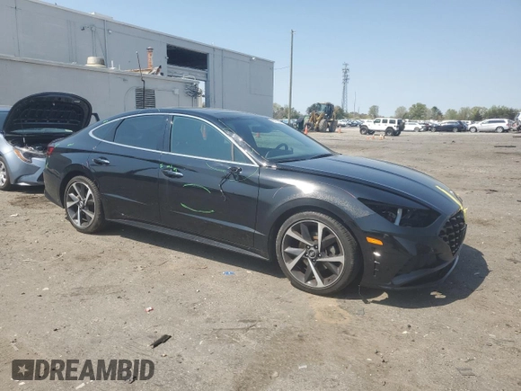 2021 Hyundai Sonata SEL Plus with VIN 5NPEJ4J28MH079484, listed as a Copart auction lot 52587065 with 77,717 mi miles and Salvage Title. Bid and sale history available at DreamBid. Image 4.