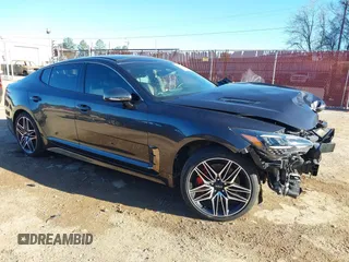 2022 Kia Stinger GT1 with VIN KNAE45LC8N6111815, listed as a IAAI auction lot 41712300 with 58,779 mi miles and . Bid and sale history available at DreamBid. Image 1.