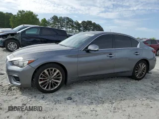 2021 Infiniti Q50 Luxe z VIN JN1EV7BP1MM700220, wystawiony jako Copart lot #54260385 z przebiegiem 80 597 mil mil oraz Szkoda całkowita • Salvage title. Historia ofert i sprzedaży dostępna na DreamBid. Obrazek 1.