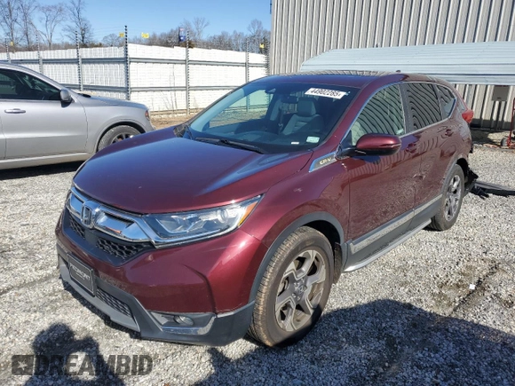2019 Honda CR-V EX with VIN 7FARW1H53KE005634, listed as a Copart auction lot 44902285 with 77,656 mi miles and Salvage Title. Bid and sale history available at carsss.com. Image 1.