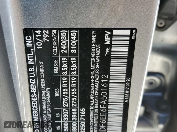 2015 Mercedes-Benz GL-Class GL 450 with VIN 4JGDF6EE6FA501612, listed as a Copart auction lot 73176283 with 73,216 mi miles. Bid and sale history available at carsss.com. Image 13.