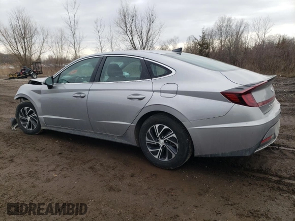 2023 Hyundai Sonata Hybrid Blue with VIN KMHL24JJ6PA080362, listed as a Copart auction lot 47730355 with 17,127 mi miles and Salvage Title. Bid and sale history available at carsss.com. Image 2.