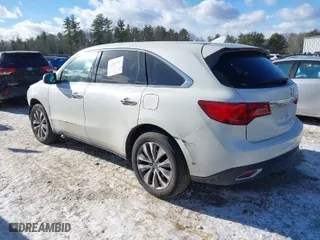 2015 Acura MDX Tech Pkg with VIN 5FRYD4H49FB012727, listed as a IAAI auction lot 41397797 with 134,347 mi miles. Bid and sale history available at carsss.com. Image 3.