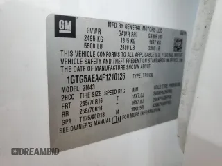 2015 GMC Canyon 2WD z VIN 1GTG5AEA4F1210126, wystawiony jako Copart lot #59802765 z przebiegiem 169 773 mil mil oraz Szkoda całkowita • Salvage title. Historia ofert i sprzedaży dostępna na DreamBid. Obrazek 13.
