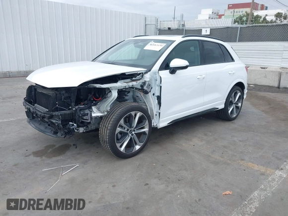 2022 Audi Q3 S line Premium Plus with VIN WA1EECF35N1017446, listed as a IAAI auction lot 42083430 with 37,713 mi miles and . Bid and sale history available at DreamBid. Image 2.