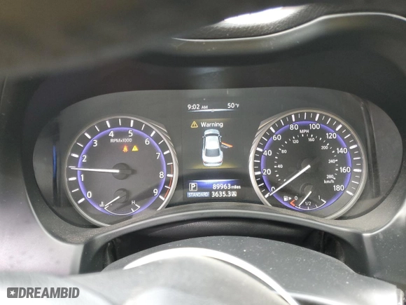 2015 Infiniti Q50 Premium with VIN JN1BV7AP9FM346048, listed as a Copart auction lot 47610055 with 89,963 mi miles and Salvage Title. Bid and sale history available at carsss.com. Image 9.