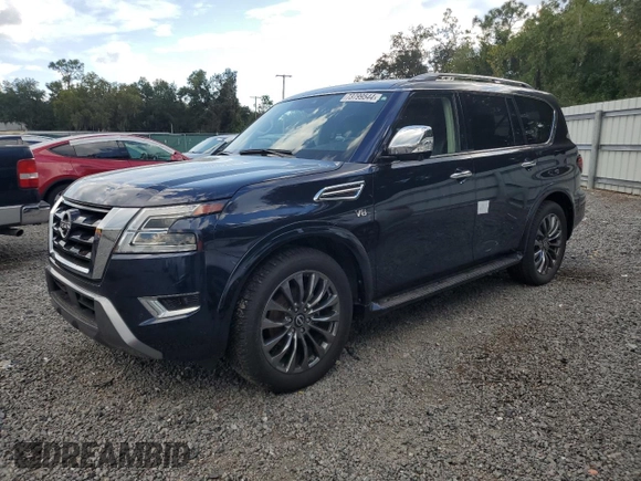 2021 Nissan Armada Platinum with VIN JN8AY2DA5M9372810, listed as a Copart auction lot 73799544 with 29,382 mi miles and Non Repairable. Bid and sale history available at carsss.com. Image 1.