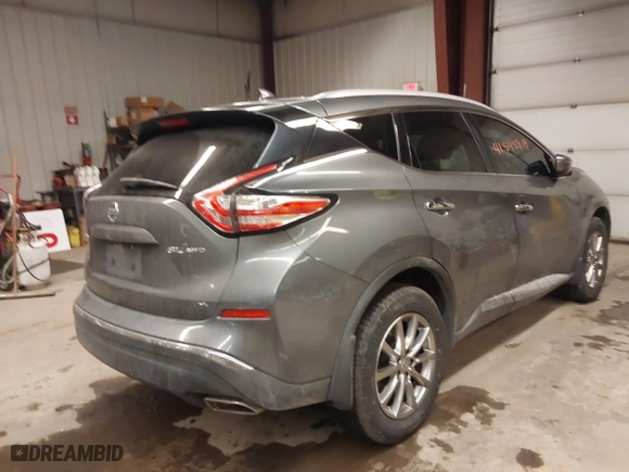 2017 Nissan Murano SL with VIN 5N1AZ2MH2HN180971, listed as a IAAI auction lot 41545819 with 95,037 mi miles. Bid and sale history available at carsss.com. Image 4.