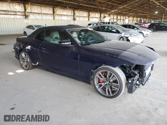 2024 BMW 4 Series M440i with VIN WBA53AT09RCN51860, listed as a Copart auction lot 67140264 with 95 mi miles and Salvage Title. Bid and sale history available at carsss.com. Image 4.
