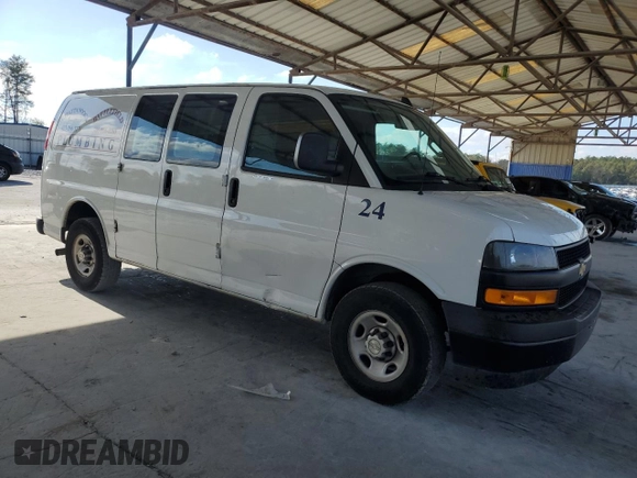 2020 Chevrolet Express Cargo Van with VIN 1GCWGAFGXL1122881, listed as a Copart auction lot 80422684 with 79,162 mi miles and Salvage Title. Bid and sale history available at carsss.com. Image 4.