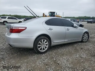 2007 Lexus LS 460 with VIN JTHBL46F375033685, listed as a Copart auction lot 59628124 with 0 mi miles and Salvage Title. Bid and sale history available at carsss.com. Image 3.