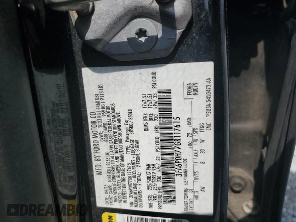 2016 Ford Fusion SE с VIN 3FA6P0H77GR117615, выставлен на аукционе Copart как лот 57484285 с пробегом 188 133 миль миль и Чистый • Clean title. История ставок и продаж доступна на DreamBid. Изображение 12.
