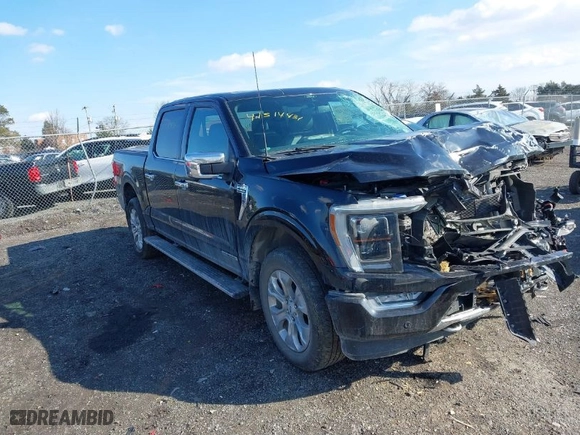 2022 Ford F-150 XL with VIN 1FTFW1ED3NFA42502, listed as a IAAI auction lot 41514431 with 37,143 mi miles. Bid and sale history available at carsss.com. Image 1.