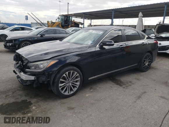 2017 Genesis G80 3.8L with VIN KMHGN4JE6HU176844, listed as a Copart auction lot 65360943 with 97,086 mi miles and Non Repairable. Bid and sale history available at DreamBid. Image 1.