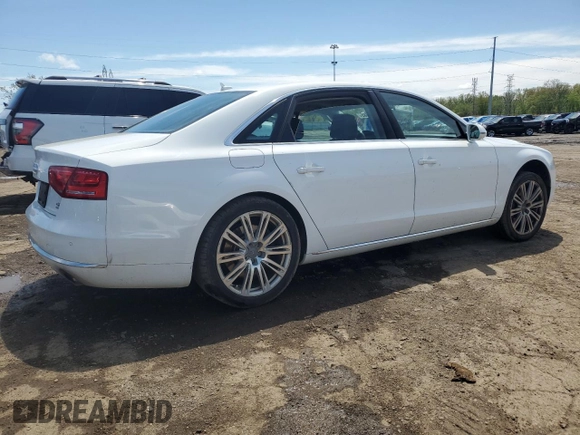 2012 Audi A8 with VIN WAURVAFD2CN017511, listed as a Copart auction lot 56138665 with 100,155 mi miles and Clean title. Bid and sale history available at DreamBid. Image 3.