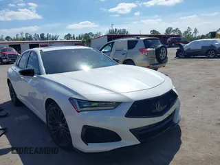 2023 Acura TLX Type S with VIN 19UUB7F00PA002221, listed as a IAAI auction lot 39101435 with 6,376 mi miles. Bid and sale history available at carsss.com. Image 1.