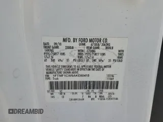 2010 Ford F-150 XL with VIN 1FTMF1CW9AKE60415, listed as a Copart auction lot 63750515 with 196,809 mi miles and Clean title. Bid and sale history available at DreamBid. Image 12.