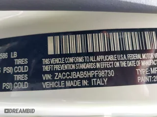 2017 Jeep Renegade Sport with VIN ZACCJBAB5HPF98730, listed as a IAAI auction lot 41923087 with 74,306 mi miles. Bid and sale history available at carsss.com. Image 9.