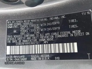 2017 Toyota Highlander Limited with VIN 5TDDZRFHXHS360717, listed as a IAAI auction lot 42571156 with 104,876 mi miles and . Bid and sale history available at DreamBid. Image 9.