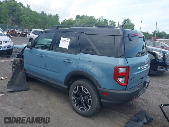 2021 Ford Bronco Sport Outer Banks with VIN 3FMCR9C68MRB15681, listed as a IAAI auction lot 42639690 with 17,061 mi miles and . Bid and sale history available at DreamBid. Image 3.