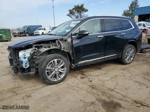 2021 Cadillac XT6 Premium Luxury with VIN 1GYKPDRS0MZ226342, listed as a Copart auction lot 46993805 with 33,996 mi miles and Non Repairable. Bid and sale history available at carsss.com. Image 1.