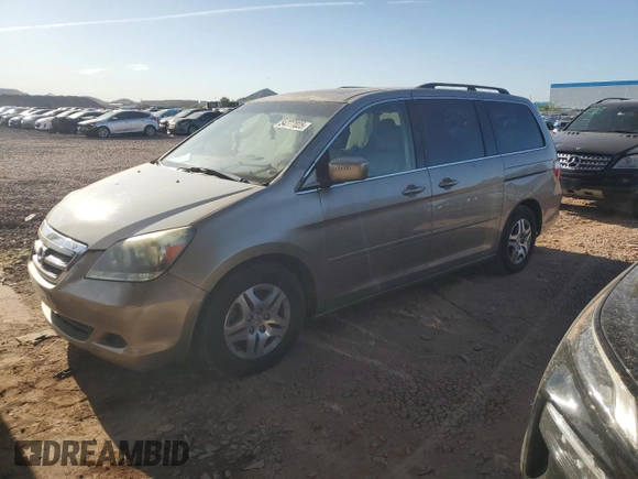 2007 Honda Odyssey EX-L with VIN 5FNRL38657B429817, listed as a Copart auction lot 54777025 with Not Provided miles and Salvage Title. Bid and sale history available at DreamBid. Image 1.