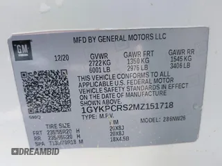 2021 Cadillac XT6 Premium Luxury with VIN 1GYKPCRS2MZ151718, listed as a IAAI auction lot 41978392 with 58,230 mi miles and . Bid and sale history available at DreamBid. Image 9.