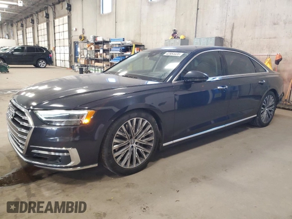 2019 Audi A8 L with VIN WAU8DAF89KN010958, listed as a Copart auction lot 42954435 with 125,582 mi miles and Salvage Title. Bid and sale history available at carsss.com. Image 1.