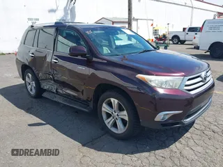 2013 Toyota Highlander Limited with VIN 5TDDK3EH2DS185263, listed as a IAAI auction lot 42234846 with 192,285 mi miles and . Bid and sale history available at DreamBid. Image 1.