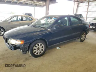 2002 Volvo S60 with VIN YV1RS61R122180558, listed as a Copart auction lot 46636795 with 99,370 mi miles and Salvage Title. Bid and sale history available at carsss.com. Image 1.