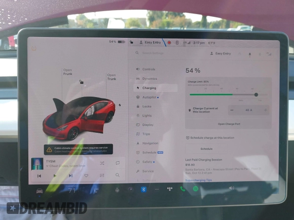 2021 Tesla Model 3 Performance with VIN 5YJ3E1EC9MF926301, listed as a IAAI auction lot 40959721 with 28,094 mi miles and . Bid and sale history available at DreamBid. Image 17.