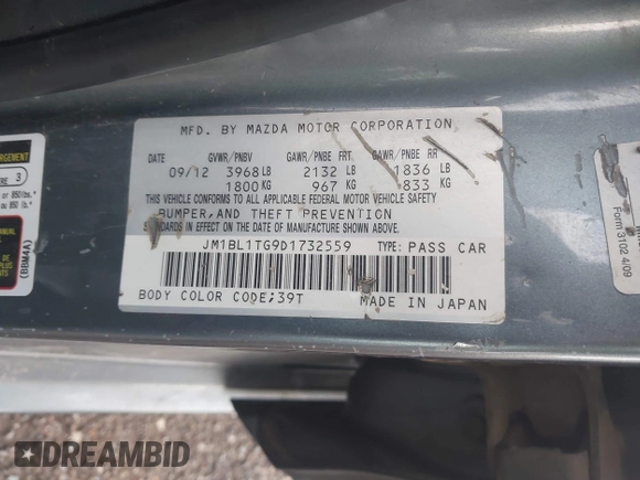 2013 Mazda 3 i SV z VIN JM1BL1TG9D1732559, wystawiony jako IAAI lot #42531526 z przebiegiem 207 132 mil mil oraz . Historia ofert i sprzedaży dostępna na DreamBid. Obrazek 9.