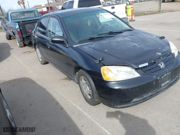 2001 Honda Civic LX with VIN 2HGES16571H531350, listed as a IAAI auction lot 41576138 with 242,066 mi miles. Bid and sale history available at carsss.com. Image 1.