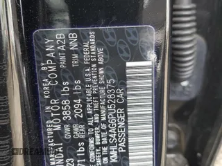 2023 Hyundai Elantra SEL with VIN KMHLS4AG6PU528375, listed as a Copart auction lot 58851354 with Not Provided miles and Salvage Title. Bid and sale history available at DreamBid. Image 14.