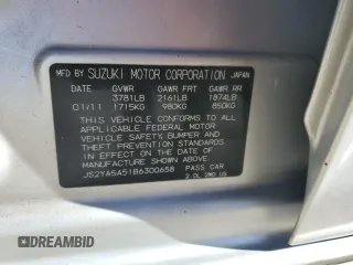 2011 Suzuki SX4 Sportback with VIN JS2YA5A51B6300658, listed as a Copart auction lot 87456604 with 190,950 mi miles and Salvage Title. Bid and sale history available at carsss.com. Image 12.