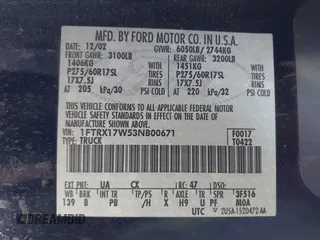 2003 Ford F-150 XL with VIN 1FTRX17W53NB00671, listed as a IAAI auction lot 41576739 with 194,066 mi miles. Bid and sale history available at carsss.com. Image 9.