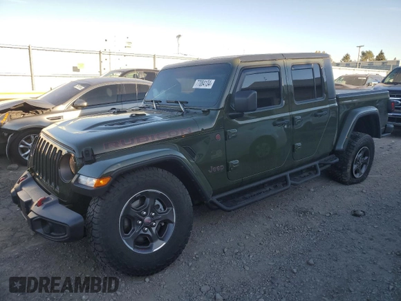 2021 Jeep Gladiator Rubicon with VIN 1C6JJTBM1ML599103, listed as a Copart auction lot 77084134 with 16,031 mi miles and Salvage title. Bid and sale history available at DreamBid. Image 1.