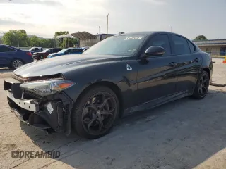 2018 Alfa Romeo Giulia with VIN ZARFAEAV7J7575225, listed as a Copart auction lot 63442035 with 27,294 mi miles and Salvage title. Bid and sale history available at DreamBid. Image 1.