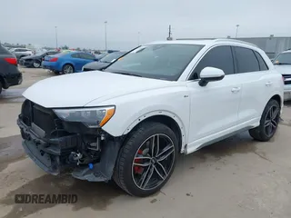 2021 Audi Q3 S line Premium with VIN WA1DECF38M1075416, listed as a IAAI auction lot 41582497 with 78,417 mi miles. Bid and sale history available at carsss.com. Image 2.