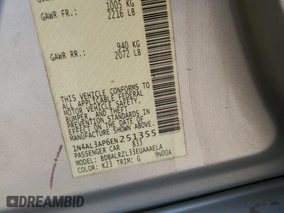 2014 Nissan Altima SL with VIN 1N4AL3AP6EN251355, listed as a Copart auction lot 52900425 with 141,799 mi miles and Salvage Title. Bid and sale history available at DreamBid. Image 12.