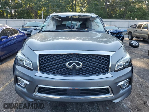 2017 Infiniti QX80 with VIN JN8AZ2NF9H9641632, listed as a Copart auction lot 66588634 with 103,172 mi miles and Salvage Title. Bid and sale history available at carsss.com. Image 5.