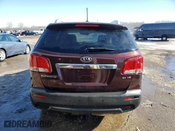 2011 Kia Sorento EX with VIN 5XYKU4A2XBG047828, listed as a Copart auction lot 46066405 with 187,962 mi miles and Salvage Title. Bid and sale history available at carsss.com. Image 6.