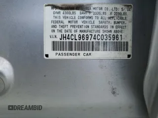 2004 Acura TSX w/Navigation with VIN JH4CL96974C035961, listed as a Copart auction lot 51262395 with 168,133 mi miles and Salvage Title. Bid and sale history available at carsss.com. Image 14.