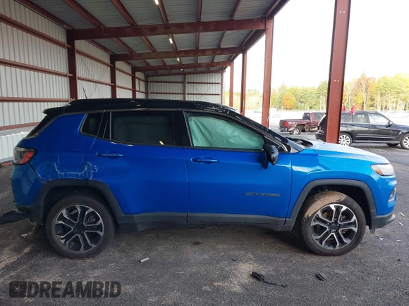 2022 Jeep Compass Limited с VIN 3C4NJDCB7NT201105, выставлен на аукционе IAAI как лот 40547926 с пробегом 12 872 миль миль и . История ставок и продаж доступна на DreamBid. Изображение 13.
